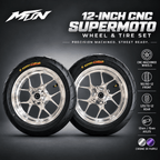 12-Inch CNC Supermoto Wheel & Tire Set