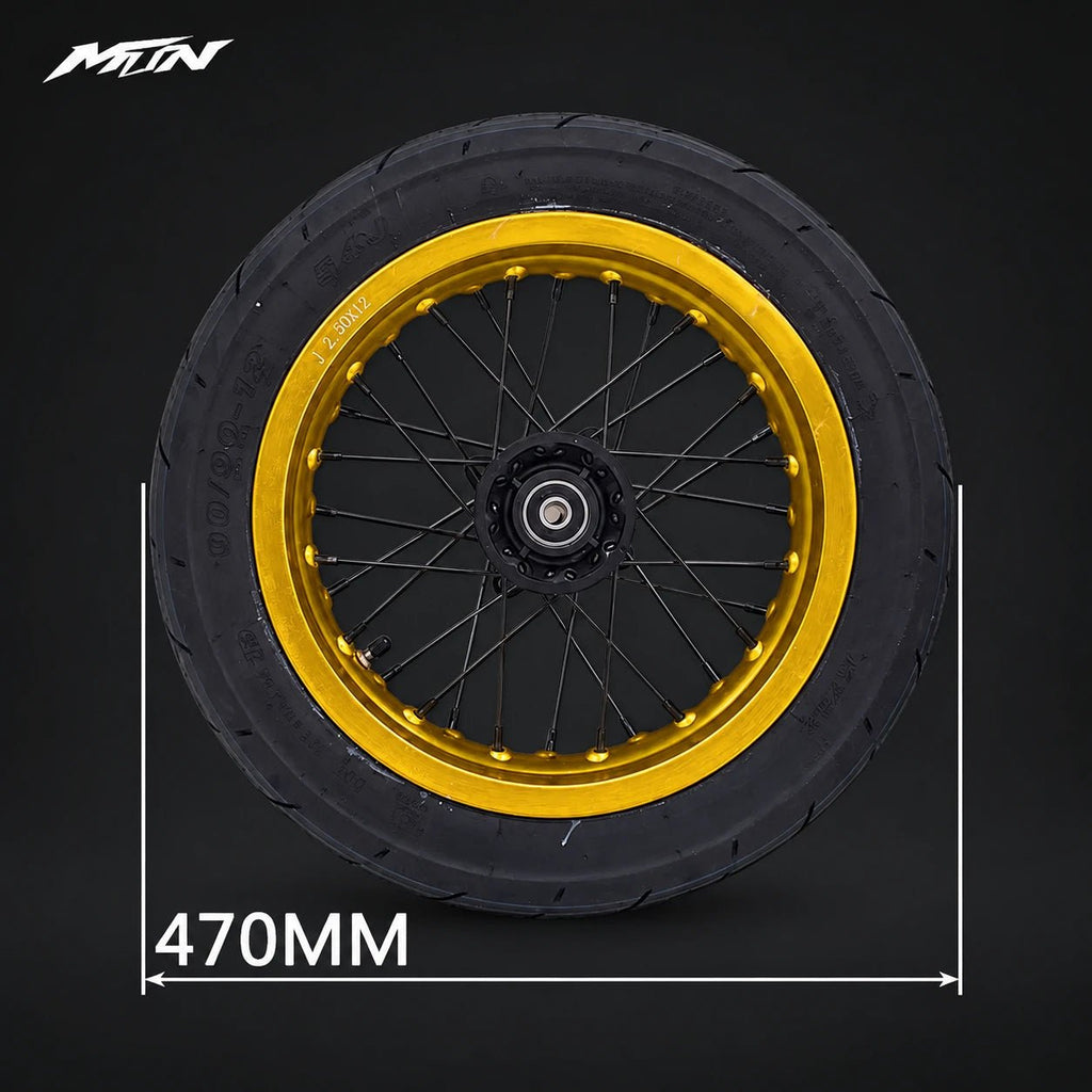 12-Inch Spoke Supermoto Wheel & Tire Set | MTN MOTOWORKS E-Moto Performance Parts & Accessories#
