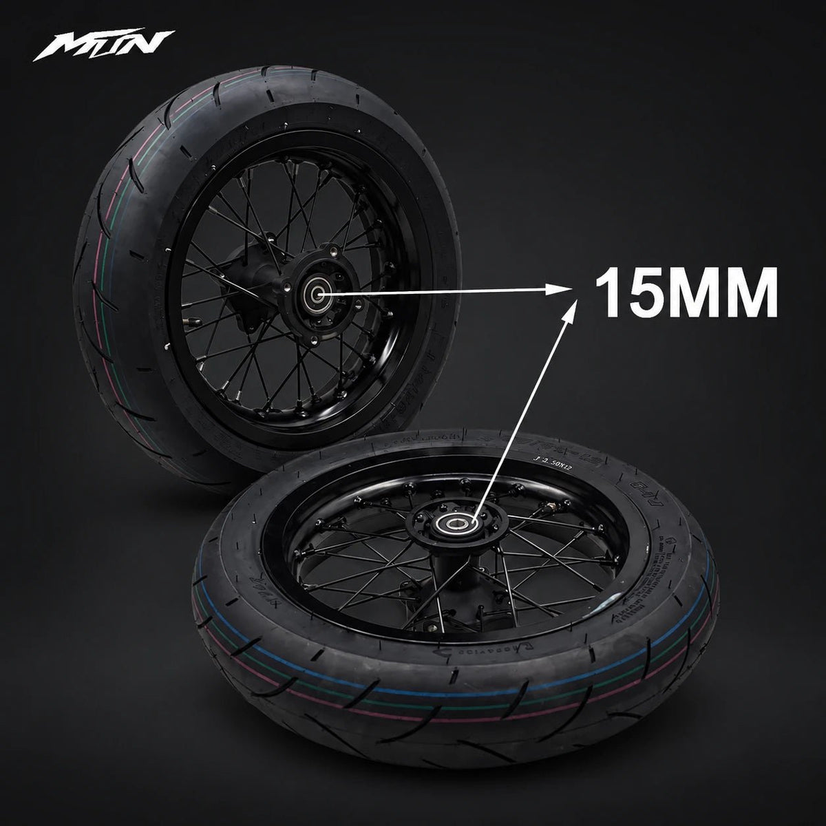 12-Inch Spoke Supermoto Wheel & Tire Set | MTN MOTOWORKS E-Moto Performance Parts & Accessories#