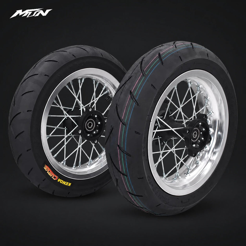 12-Inch Spoke Supermoto Wheel & Tire Set | MTN MOTOWORKS E-Moto Performance Parts & Accessories#