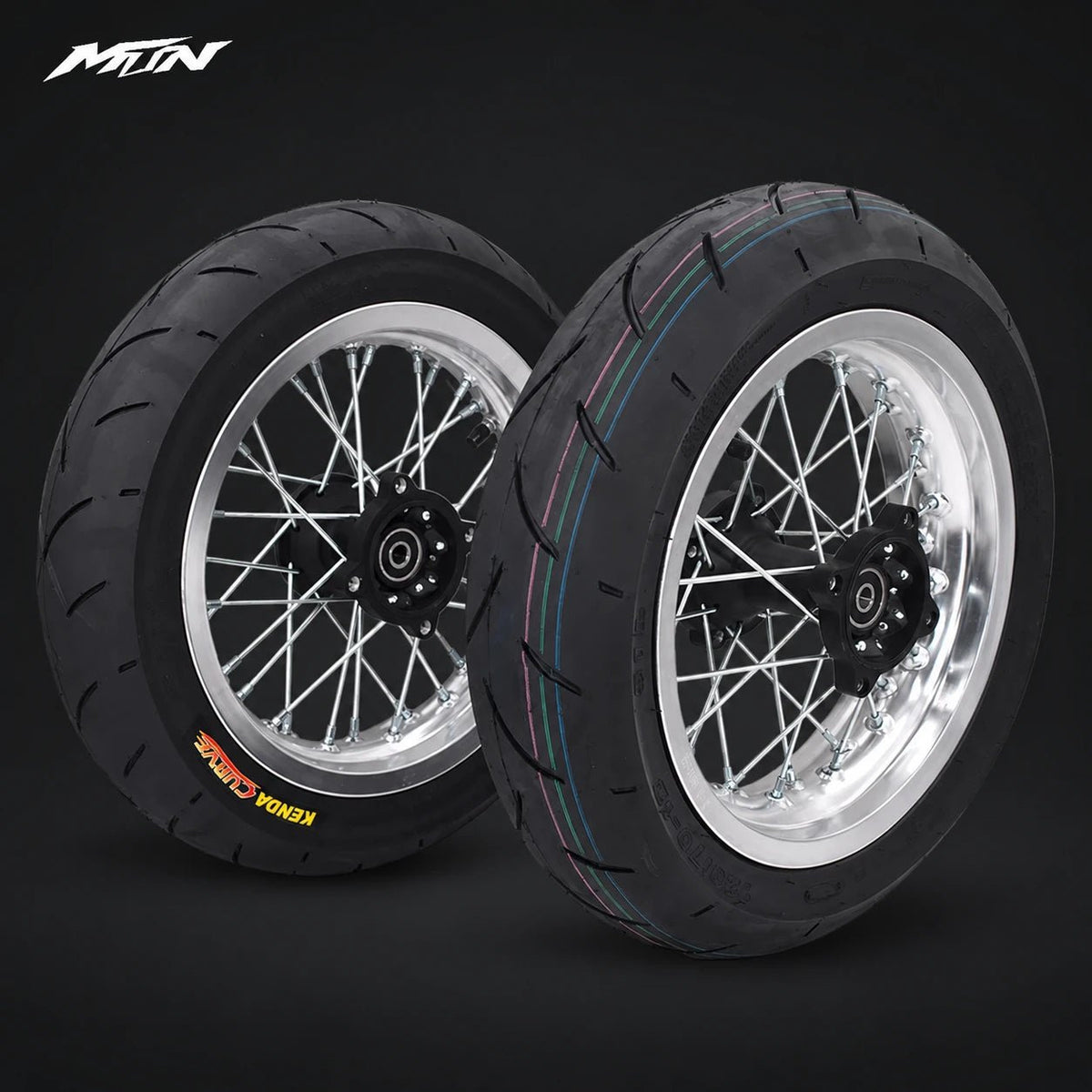 12-Inch Spoke Supermoto Wheel & Tire Set | MTN MOTOWORKS E-Moto Performance Parts & Accessories#