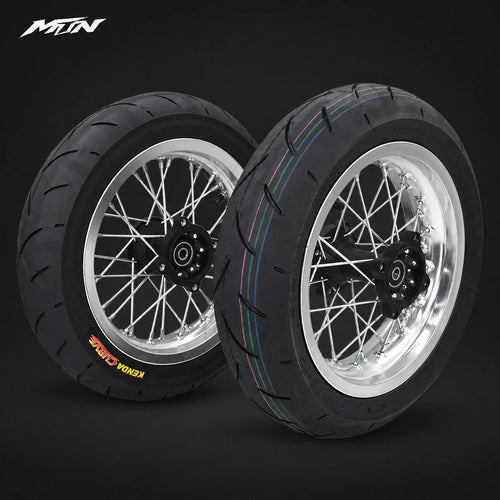 12-Inch Spoke Supermoto Wheel & Tire Set | MTN MOTOWORKS E-Moto Performance Parts & Accessories#