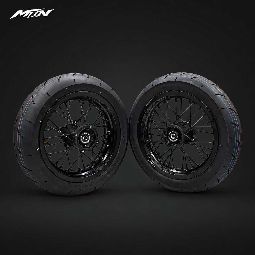 12-Inch Spoke Supermoto Wheel & Tire Set | MTN MOTOWORKS E-Moto Performance Parts & Accessories#