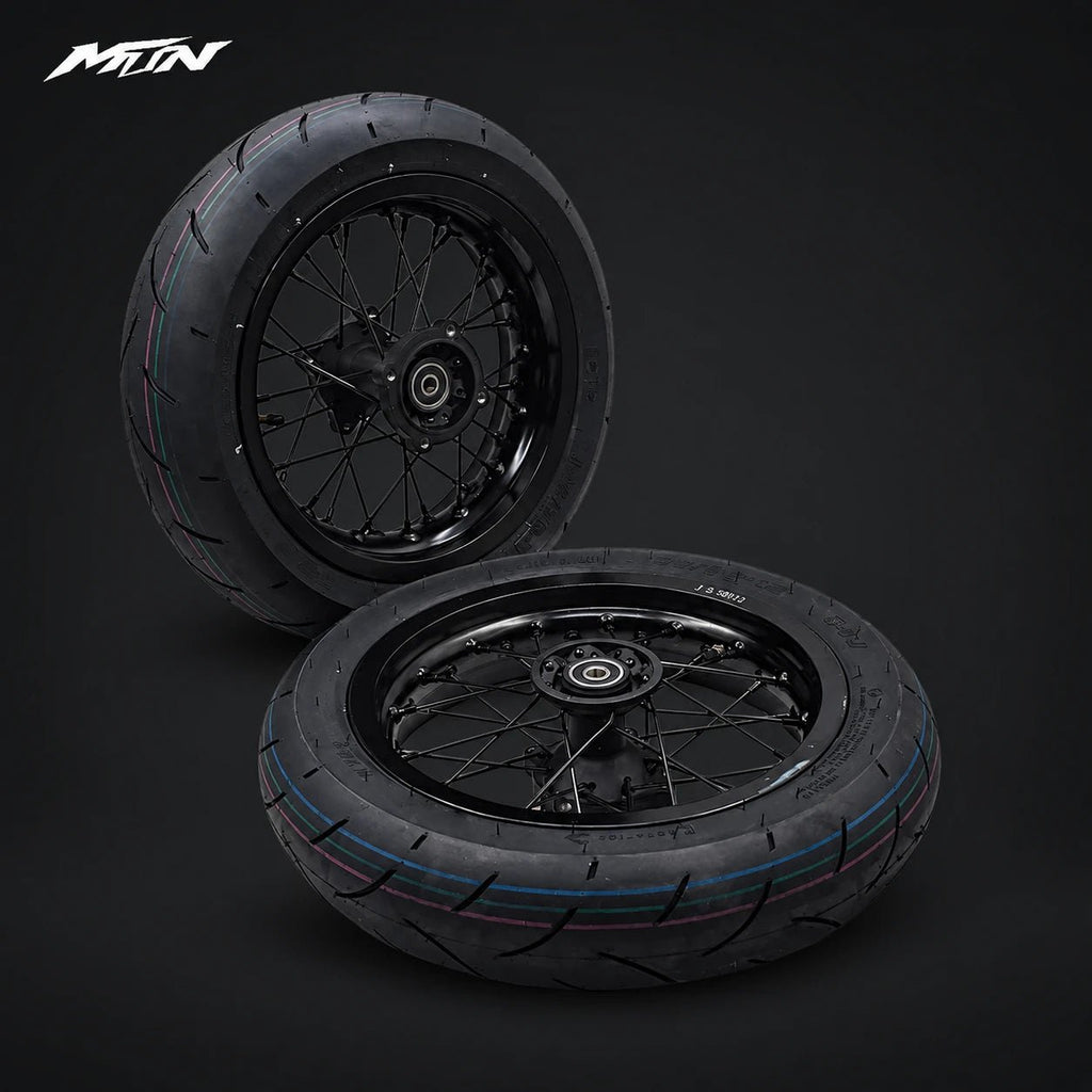 12-Inch Spoke Supermoto Wheel & Tire Set | MTN MOTOWORKS E-Moto Performance Parts & Accessories#