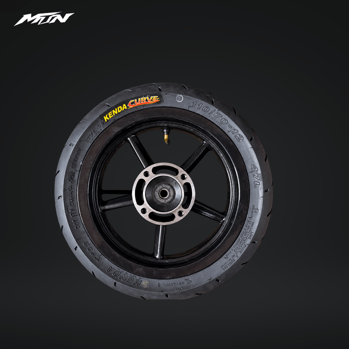 12-inch supermoto wheel and tire set with 120/70-12 rear street tire