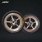 12-Inch Supermoto Wheel Set, Wide 110 Front – Silver