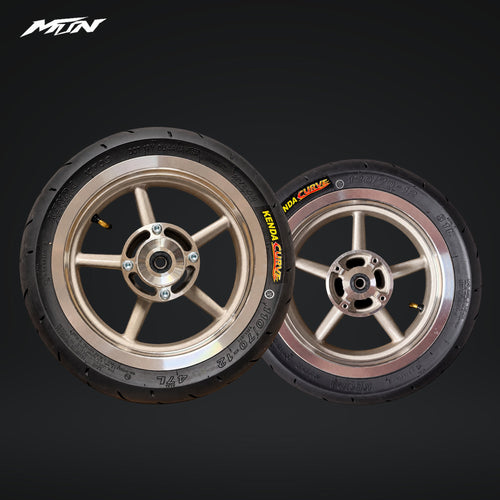 12-Inch Supermoto Wheel Set, Wide 110 Front – Silver