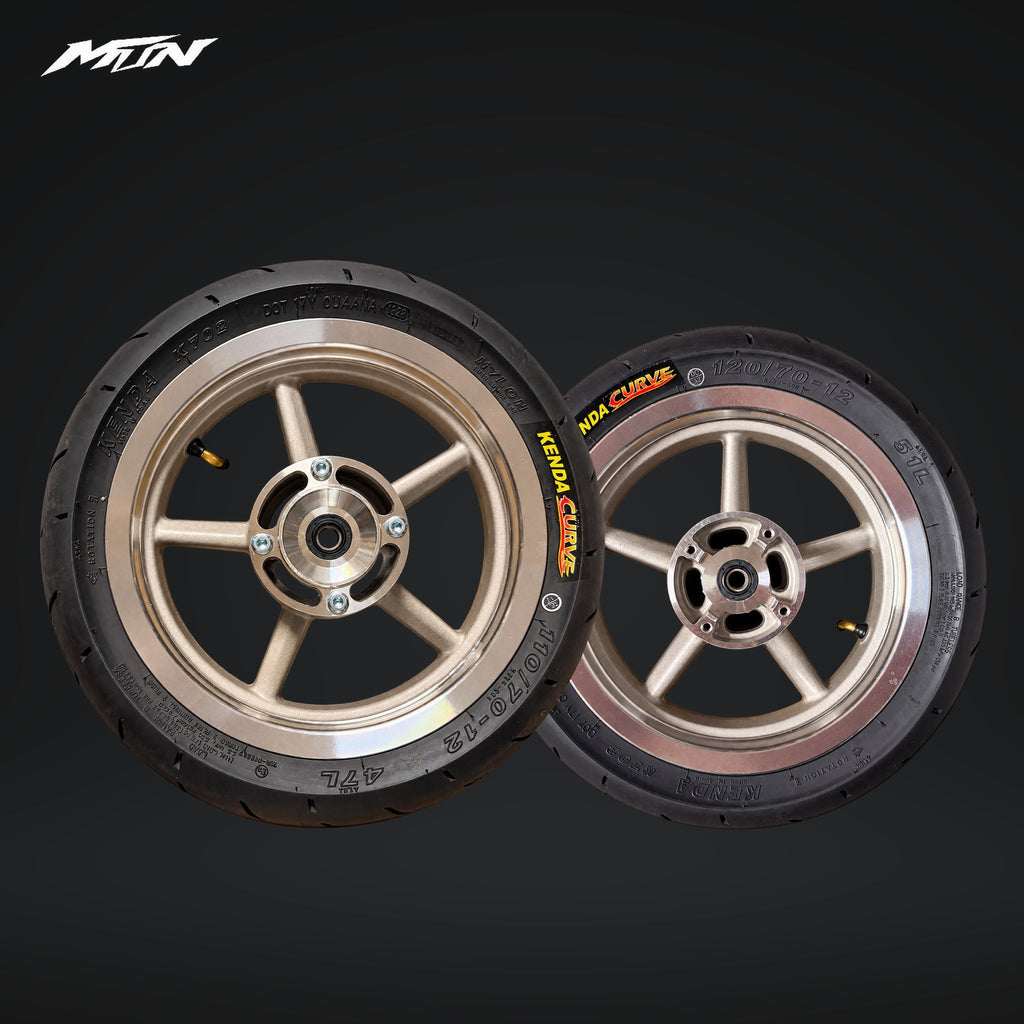 12-Inch Supermoto Wheel Set – Silver