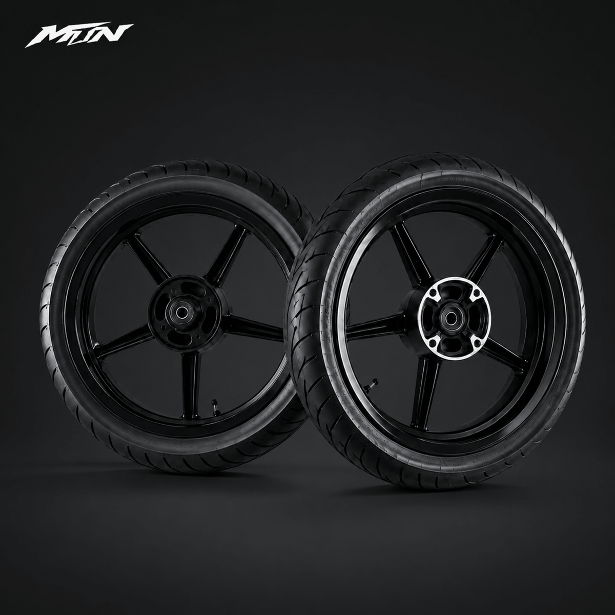 14-Inch Supermoto Wheel & Tire Set | Standard 90 Front & 120 Rear | MTN MOTOWORKS E-Moto Performance Parts & Accessories#