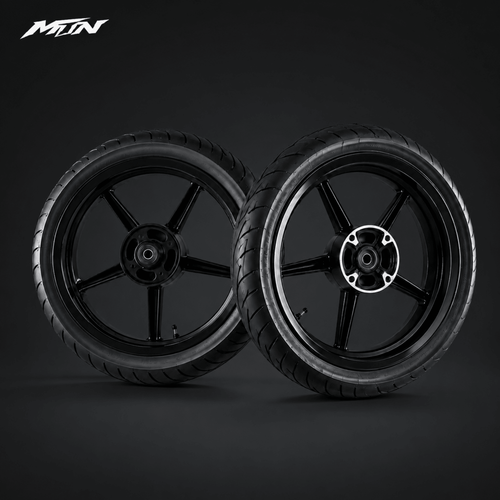 14-Inch Supermoto Wheel & Tire Set | Standard 90 Front & 120 Rear | MTN MOTOWORKS E-Moto Performance Parts & Accessories#