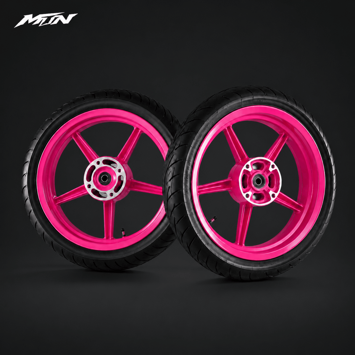 14-Inch Supermoto Wheel & Tire Set | Standard 90 Front & 120 Rear | MTN MOTOWORKS E-Moto Performance Parts & Accessories#