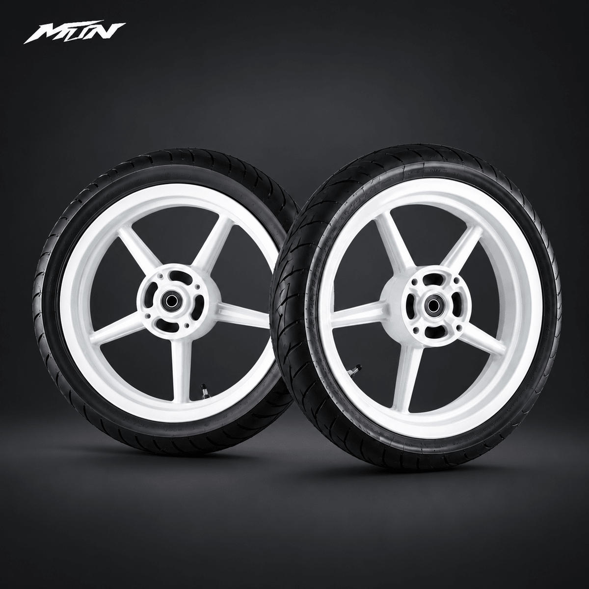 14-Inch Supermoto Wheel & Tire Set | Wide 110 Front & 120 Rear | MTN MOTOWORKS E-Moto Performance Parts & Accessories#