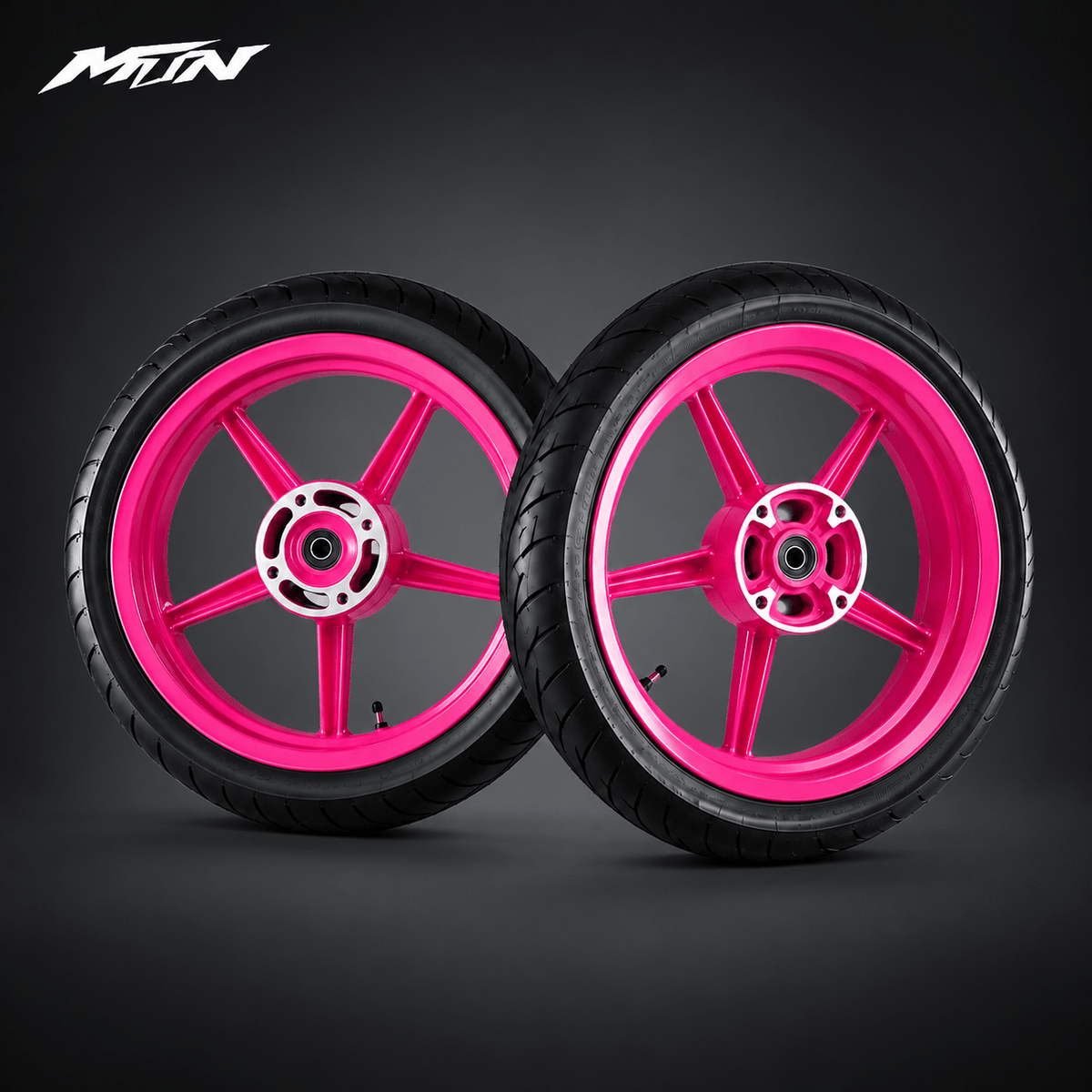 14-Inch Supermoto Wheel & Tire Set | Wide 110 Front & 120 Rear | MTN MOTOWORKS E-Moto Performance Parts & Accessories#
