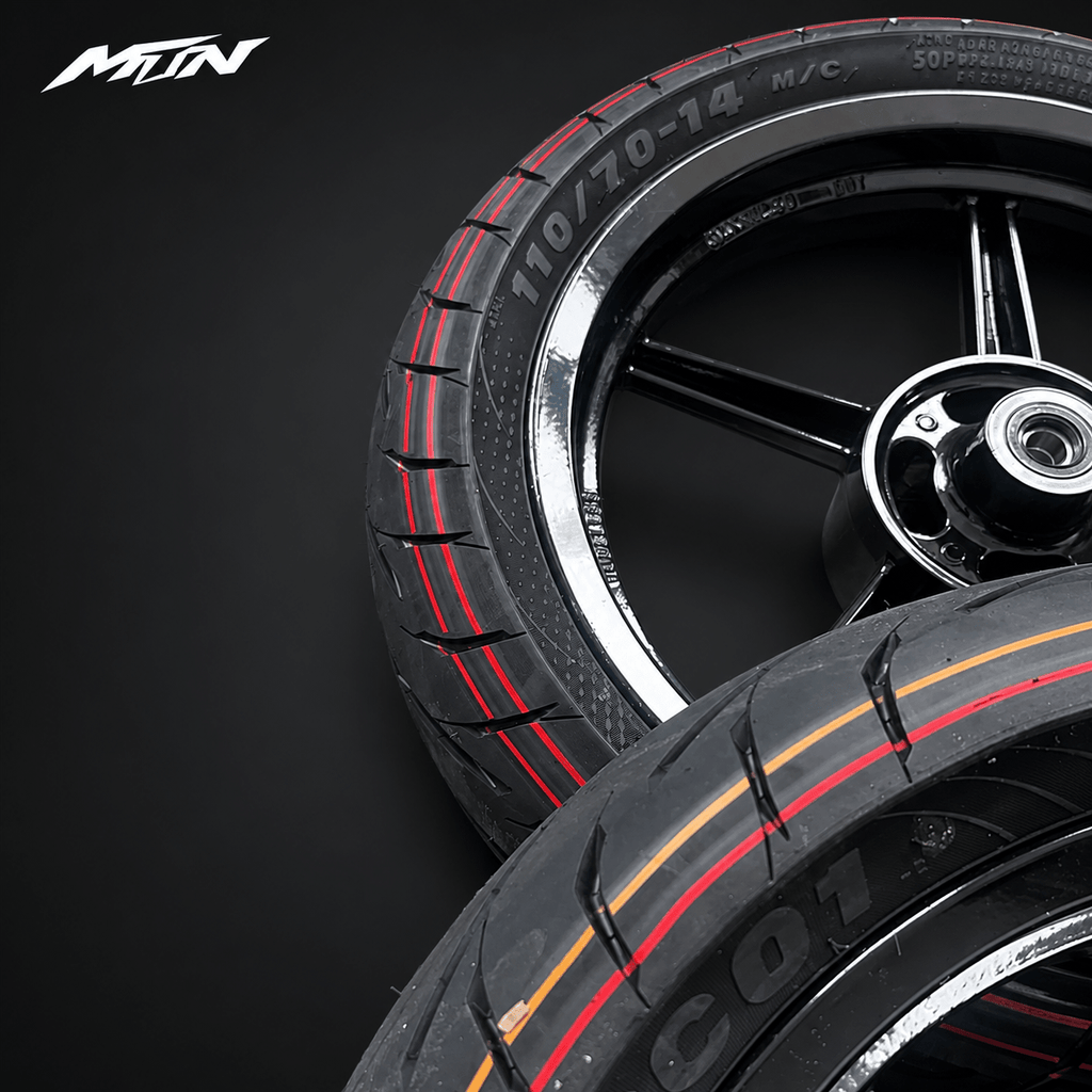 14-Inch Supermoto Wheel & Tire Set | Wide 110 Front & 120 Rear | MTN MOTOWORKS E-Moto Performance Parts & Accessories#