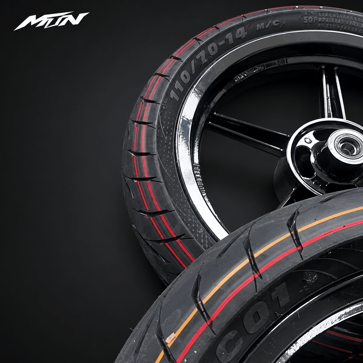 14-Inch Supermoto Wheel & Tire Set | Wide 110 Front & 120 Rear | MTN MOTOWORKS E-Moto Performance Parts & Accessories#