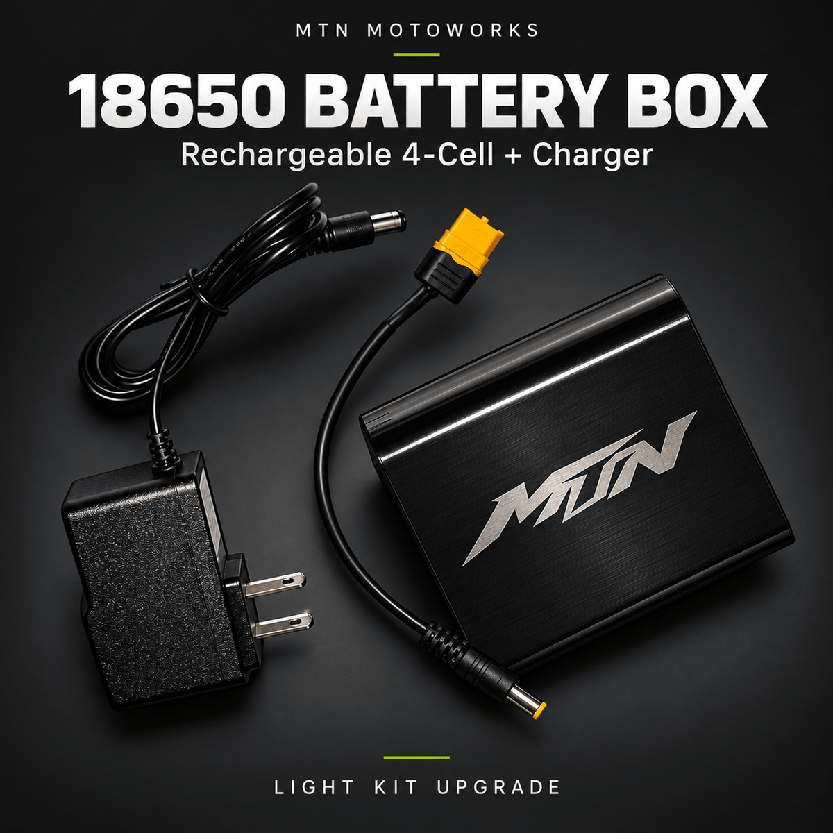 16V Power Upgrade | 4-Cell 18650 Battery Box + Charger | MTN MOTOWORKS E-Moto Performance Parts & Accessories#