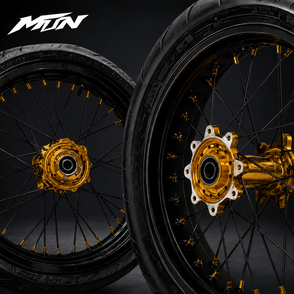17-inch radial supermoto wheel and tire set for Sur-Ron Ultra Bee and Light Bee 2