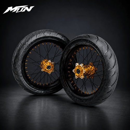 17-Inch Radial Supermoto Wheel & Tire Set for Ultra Bee & Light Bee 2 – Gold