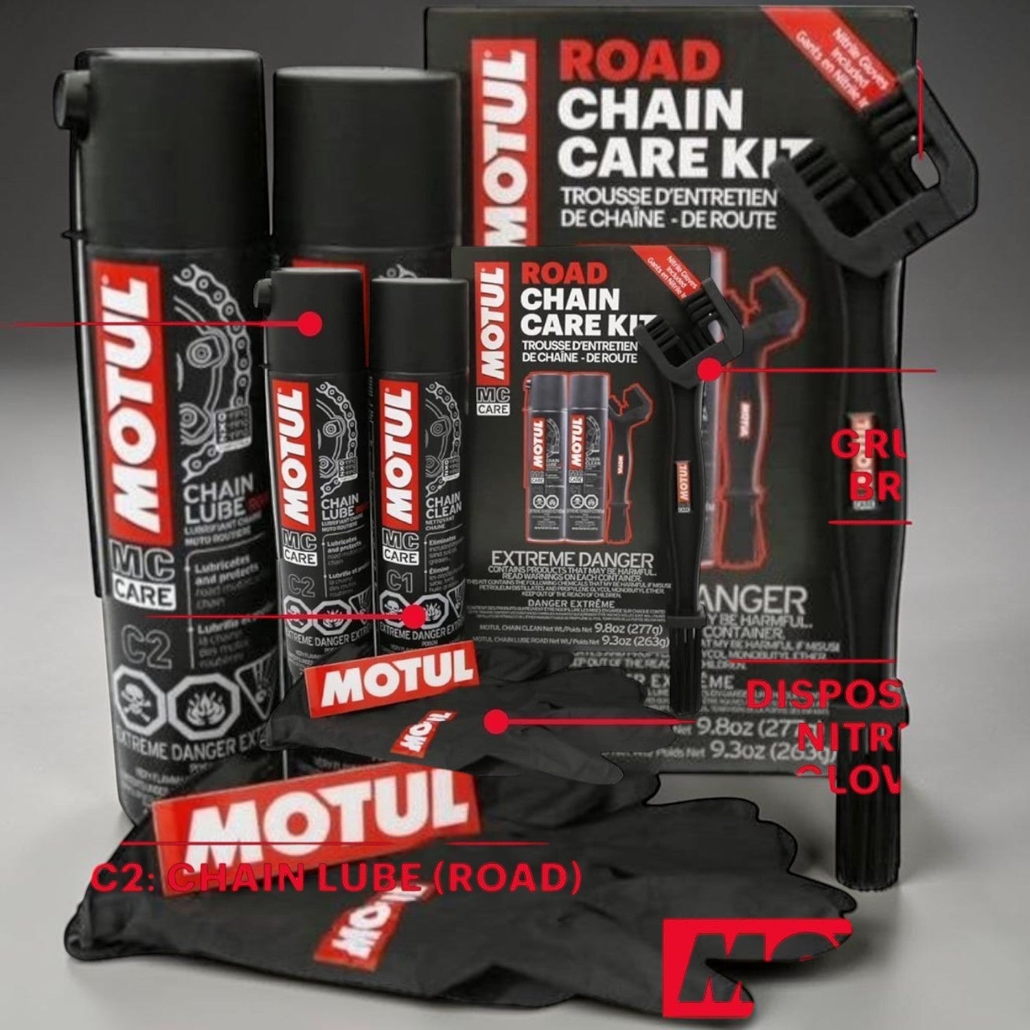 Motul Chain Care Bundle – Cleaner, Lube & C5 Chain Paste