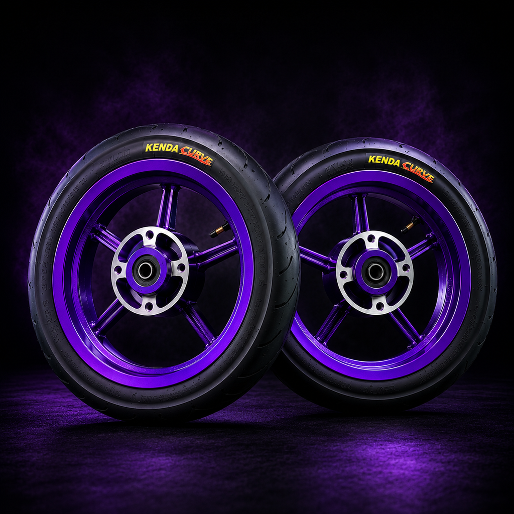 MTN Hot Purple 12” Supermoto Wheel & Tire Set