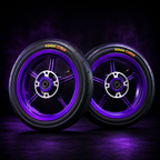 MTN Hot Purple 12” Supermoto Wheel & Tire Set