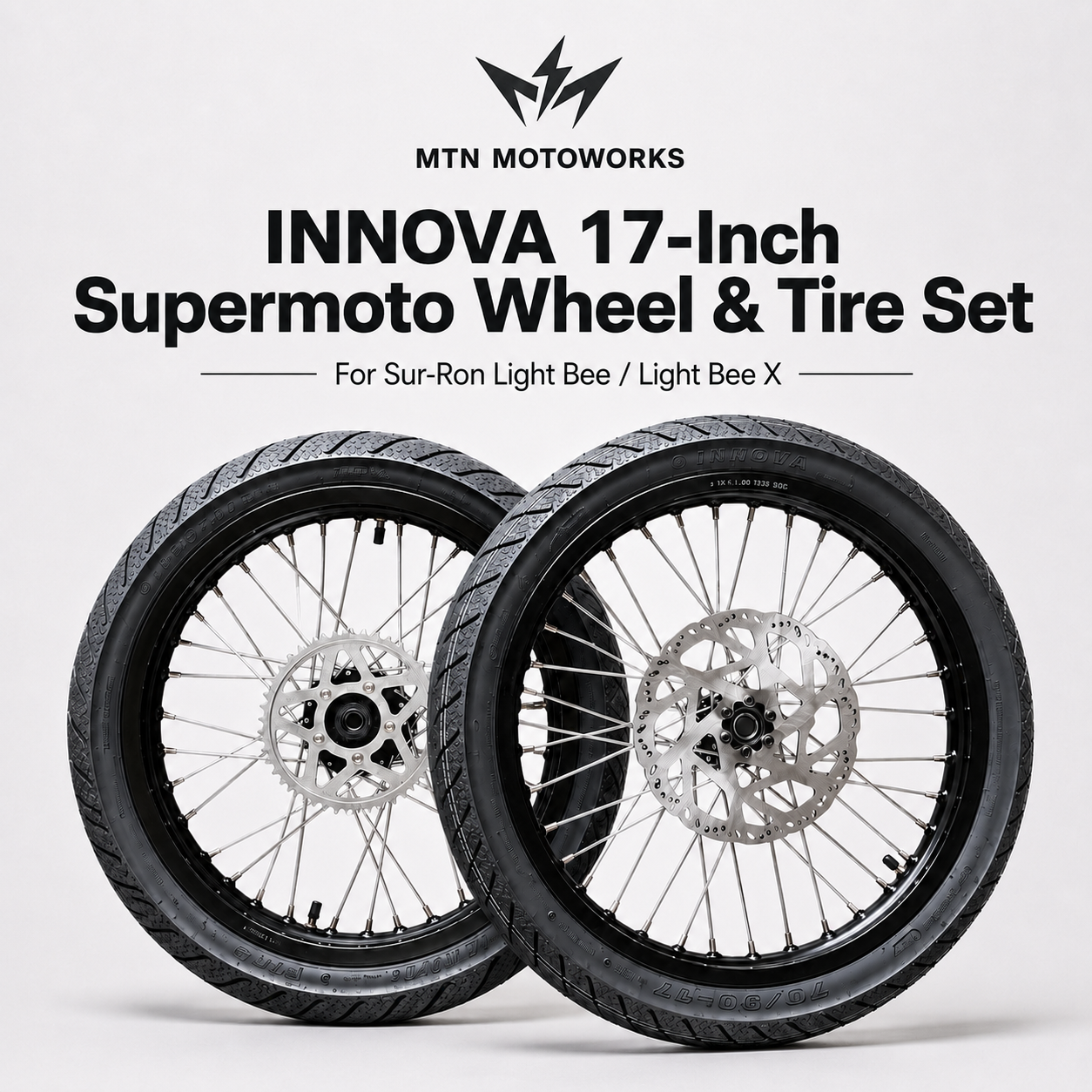 Sur-Ron LBX – INNOVA 17-Inch Supermoto Wheel & Tire Set