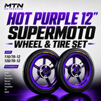 MTN Hot Purple 12” Supermoto Wheel & Tire Set