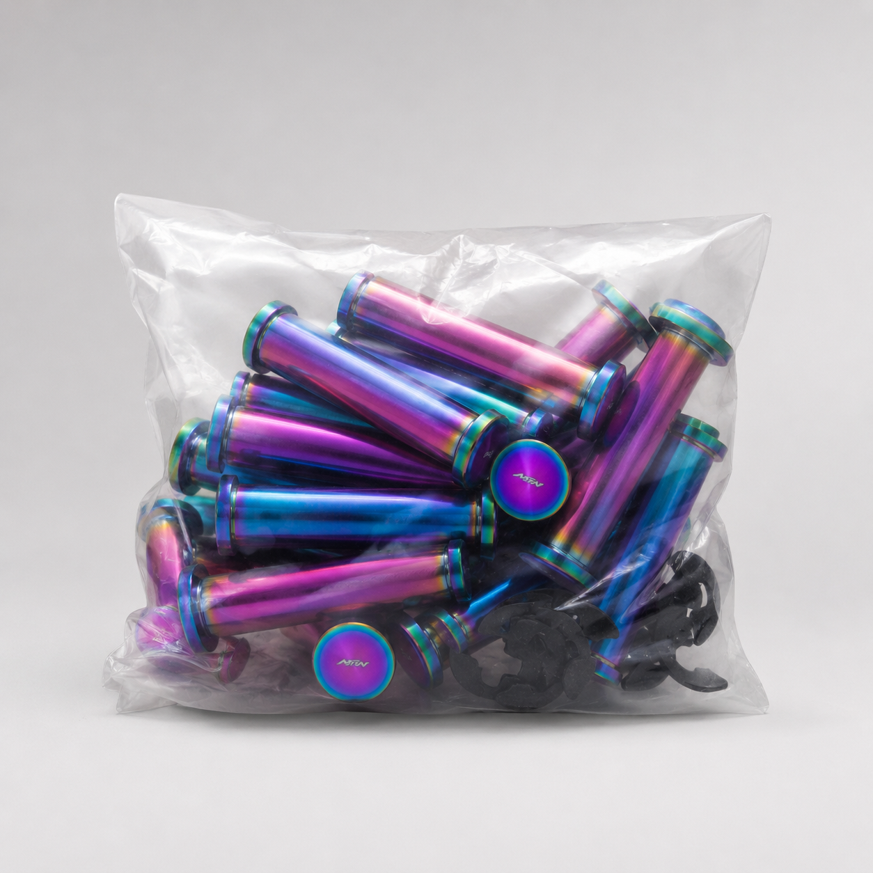 MTN V1 Oil Slick Titanium Footpeg Pivot Pins