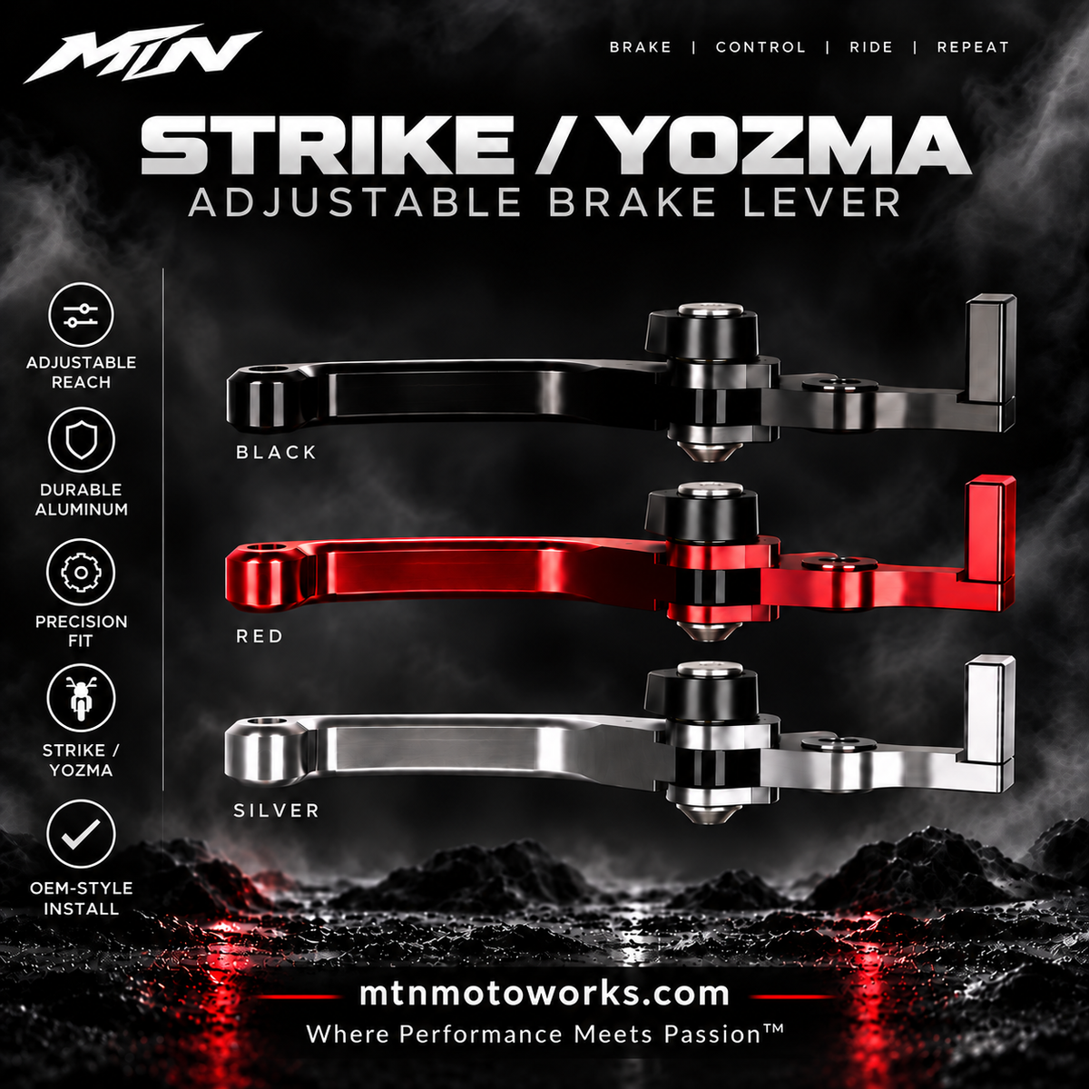 MTN Adjustable Brake Lever | Strike & Yozma E-Moto