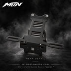 MTN Ultra Bee adjustable tail light and license plate bracket on MTN light-dark smoke background
