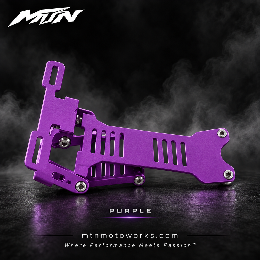 Purple MTN Ultra Bee adjustable tail light and license plate bracket