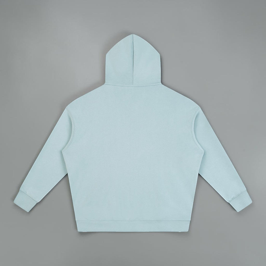 MTN Box OG Hoodie in Light Blue with front MTN logo, relaxed fit, and heavyweight streetwear style.