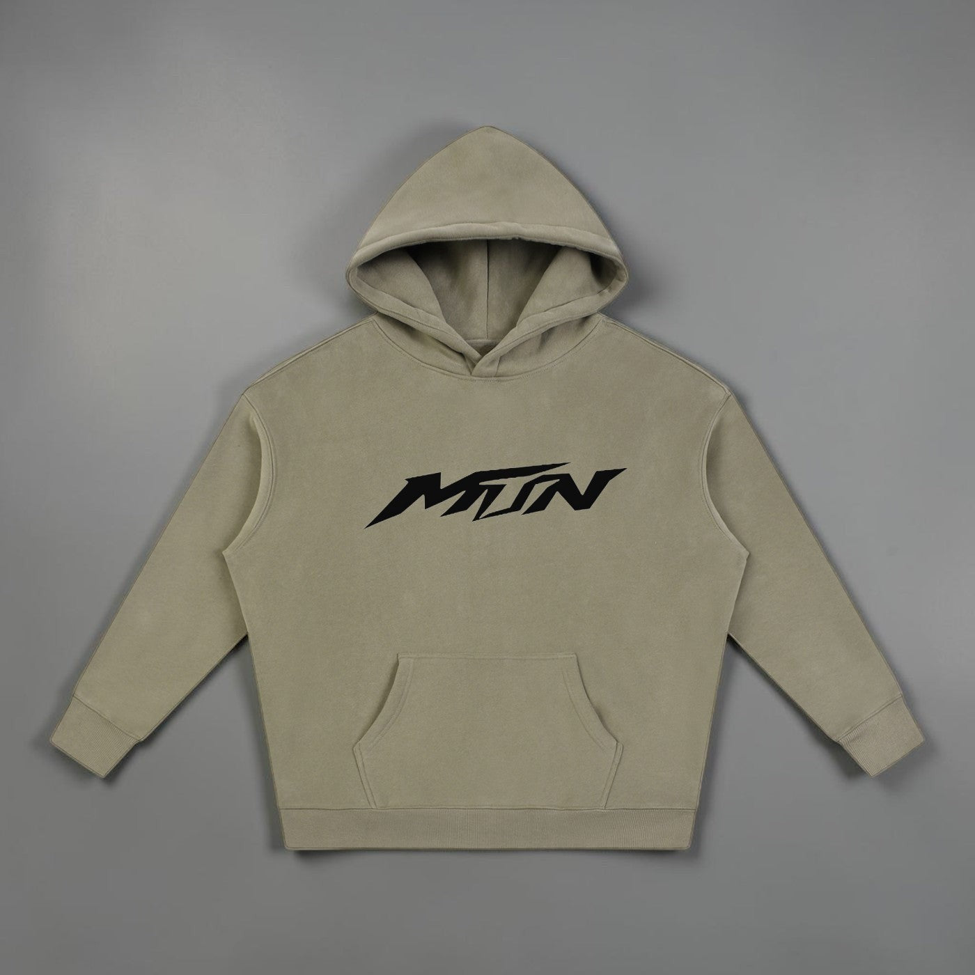 MTN Box OG Hoodie in Dust Coffee with front MTN logo, relaxed fit, and heavyweight streetwear style.