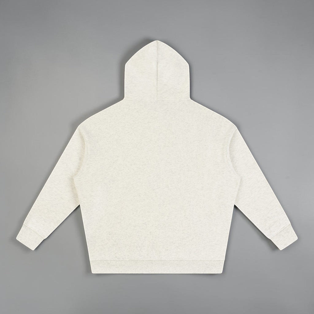 MTN Box OG Hoodie in Oat Gray with front MTN logo, relaxed fit, and heavyweight streetwear style.