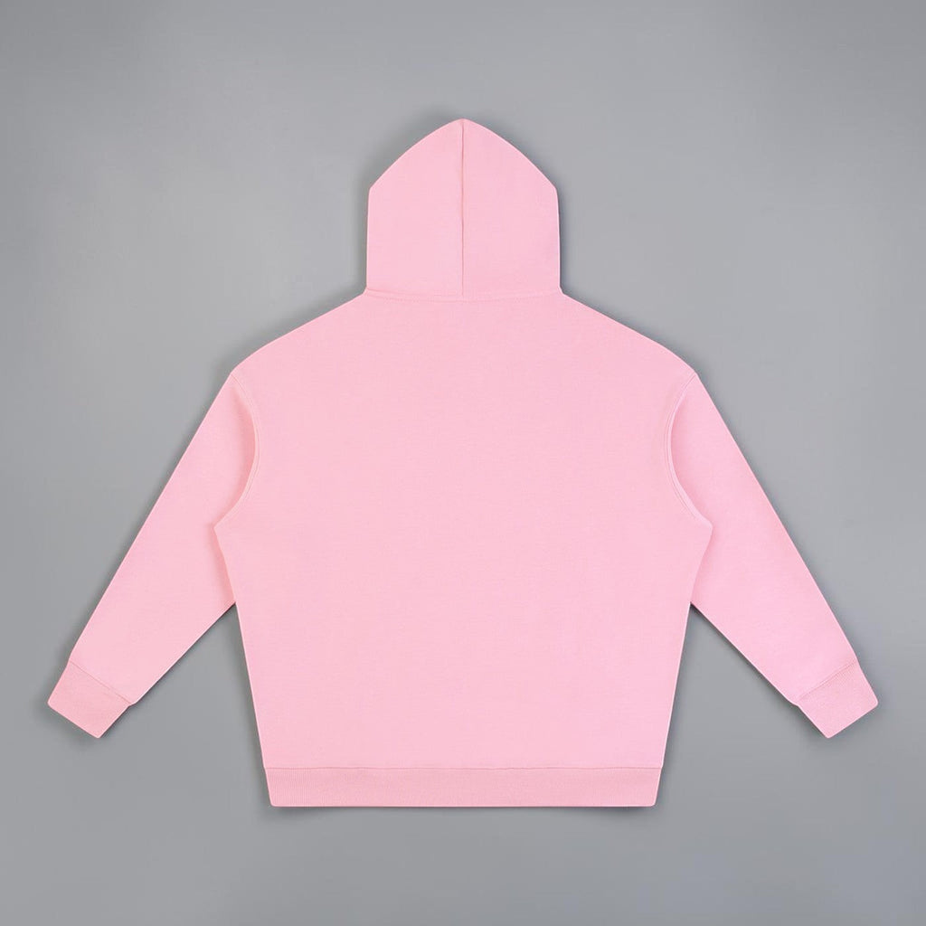 MTN Box OG Hoodie in Pink with black front MTN logo, relaxed fit, and heavyweight streetwear style.