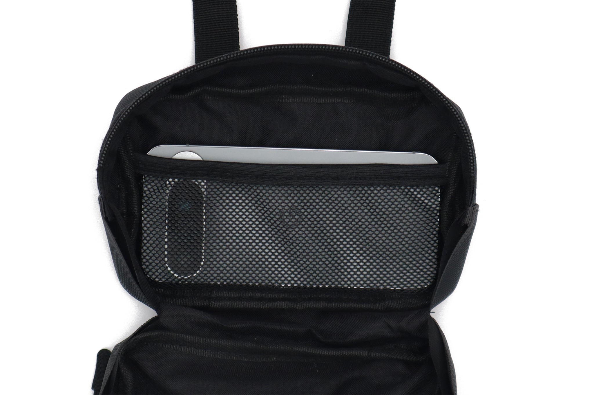 Havoc Bar Sack open interior with zip and mesh pockets