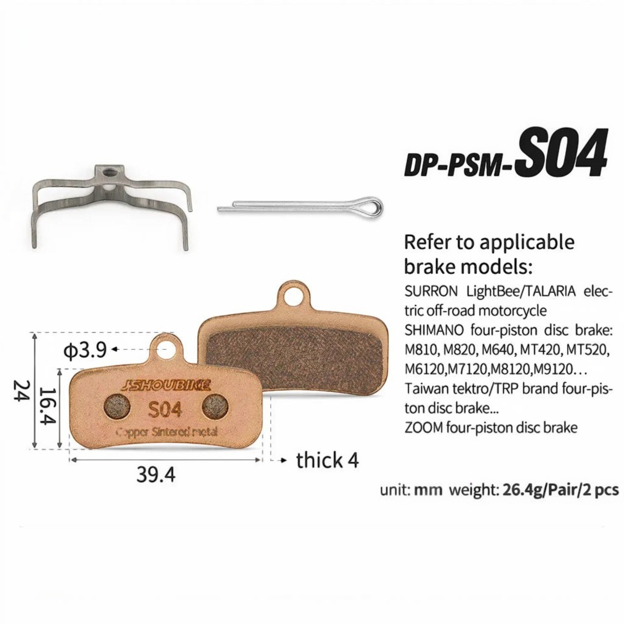 MTN Sintered Brake Pad Kit for Surron LBX / Talaria