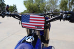 Havoc Bar Sack mounted on motorcycle handlebars