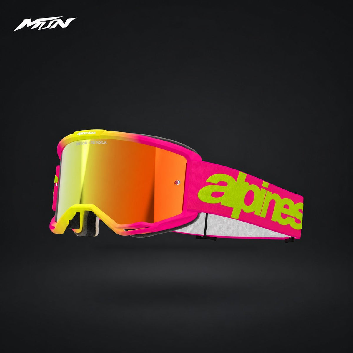 Alpinestars Vision 5 Goggles – Pink/Fluo Yellow, Mirror Red Lens