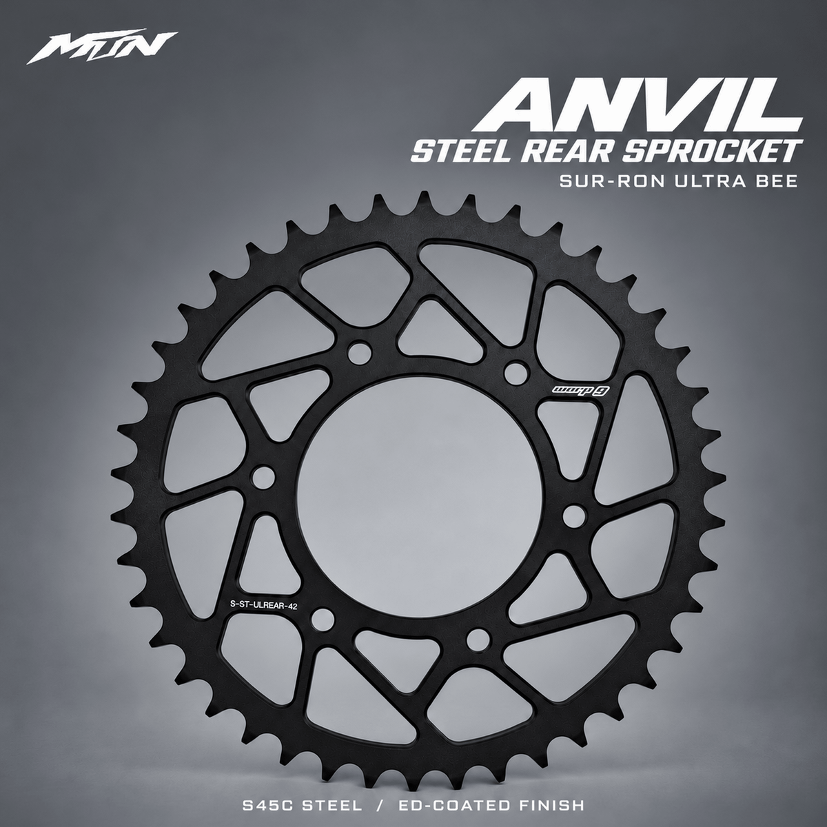 Anvil Steel Rear Sprocket | Sur-Ron Ultra Bee | MTN MOTOWORKS E-Moto Performance Parts & Accessories#