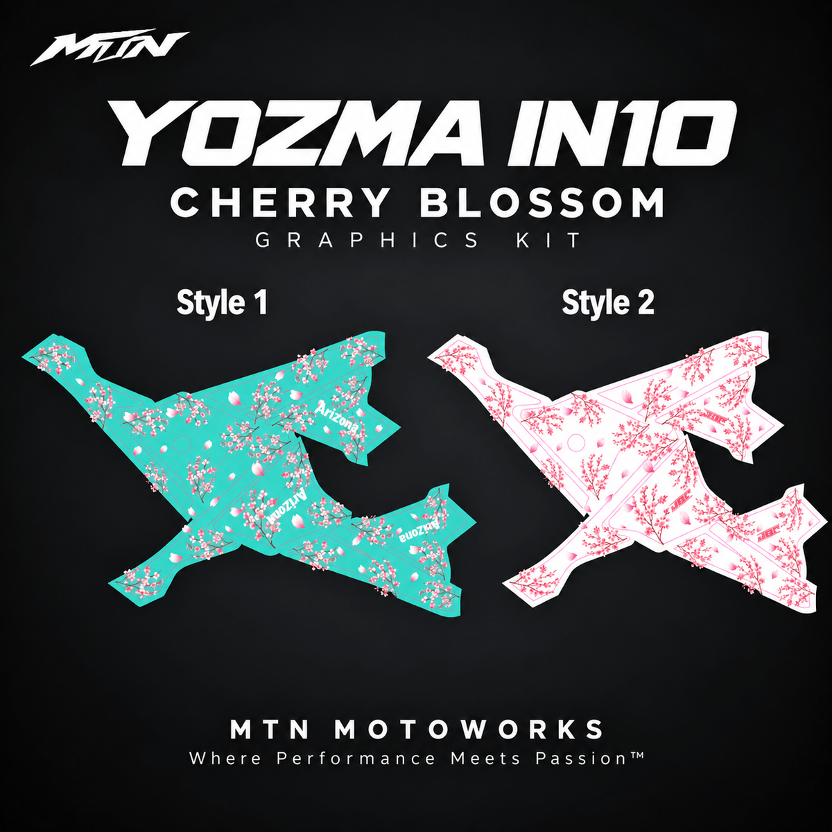 Cherry Blossom Graphics Kit | Yozma IN10 | MTN MOTOWORKS E-Moto Performance Parts & Accessories#