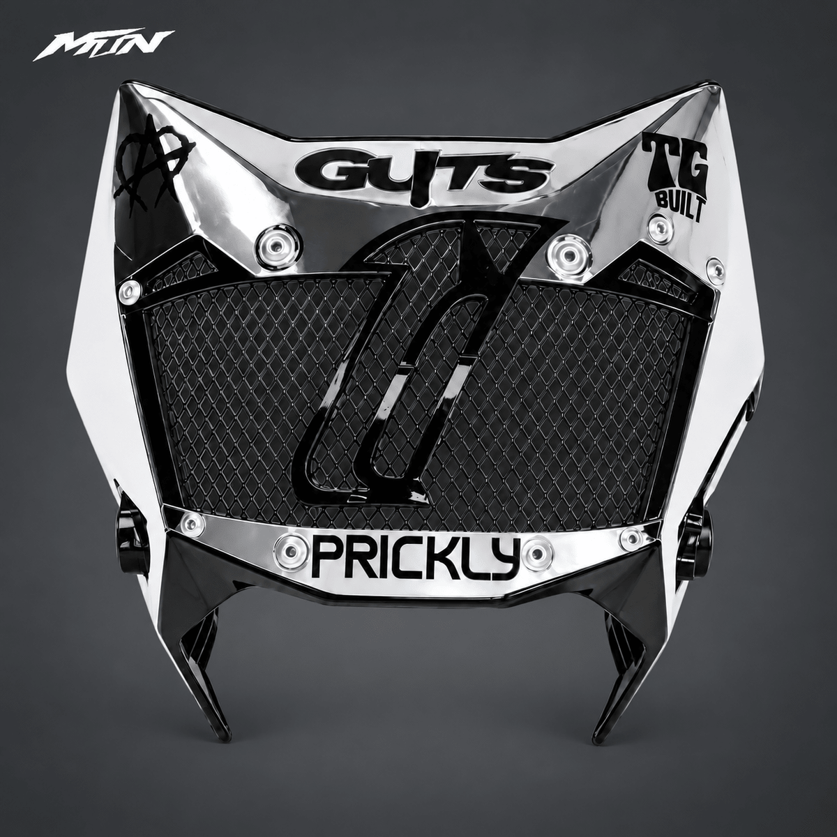 Custom Chrome Front Plate | Sur-Ron Ultra Bee | MTN MOTOWORKS E-Moto Performance Parts & Accessories#