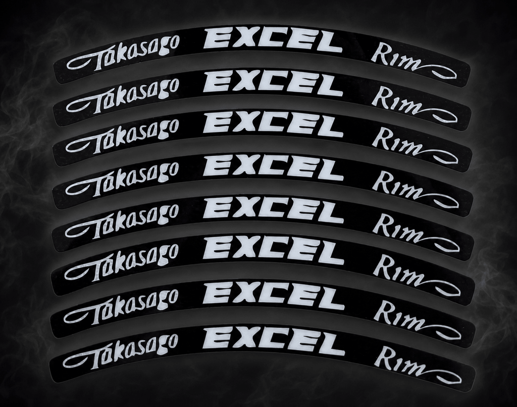 Excel Wheel Decal Kit – 8-Piece Dirt Bike & E-Moto Rim Decal Set | MTN MOTOWORKS E-Moto Performance Parts & Accessories