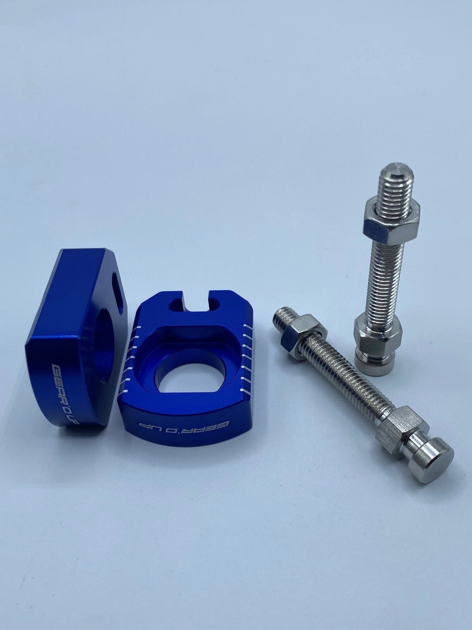 Gear’d Up Surron Ultra Bee Axle Blocks — Chain Adjusters | MTN MOTOWORKS E-Moto Performance Parts & Accessories
