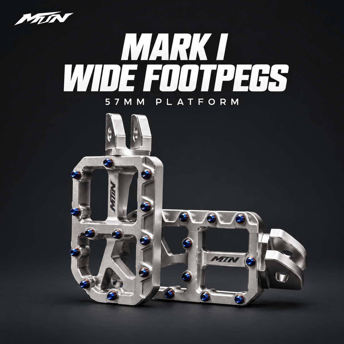 MARK I Wide Footpegs | 57mm Platform | MTN MOTOWORKS E-Moto Performance Parts & Accessories#