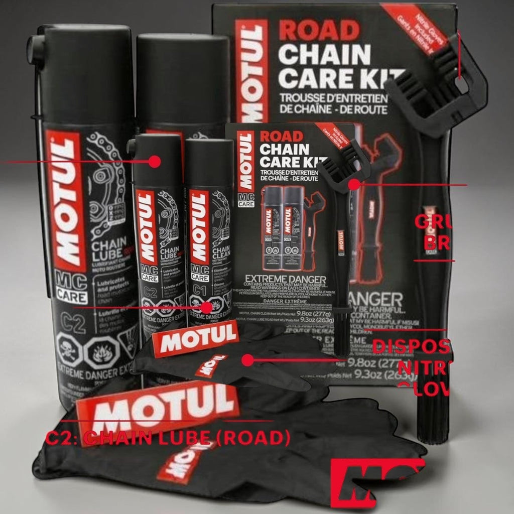 Motul Chain Care Bundle – Cleaner, Lube & C5 Chain Paste | MTN MOTOWORKS E-Moto Performance Parts & Accessories