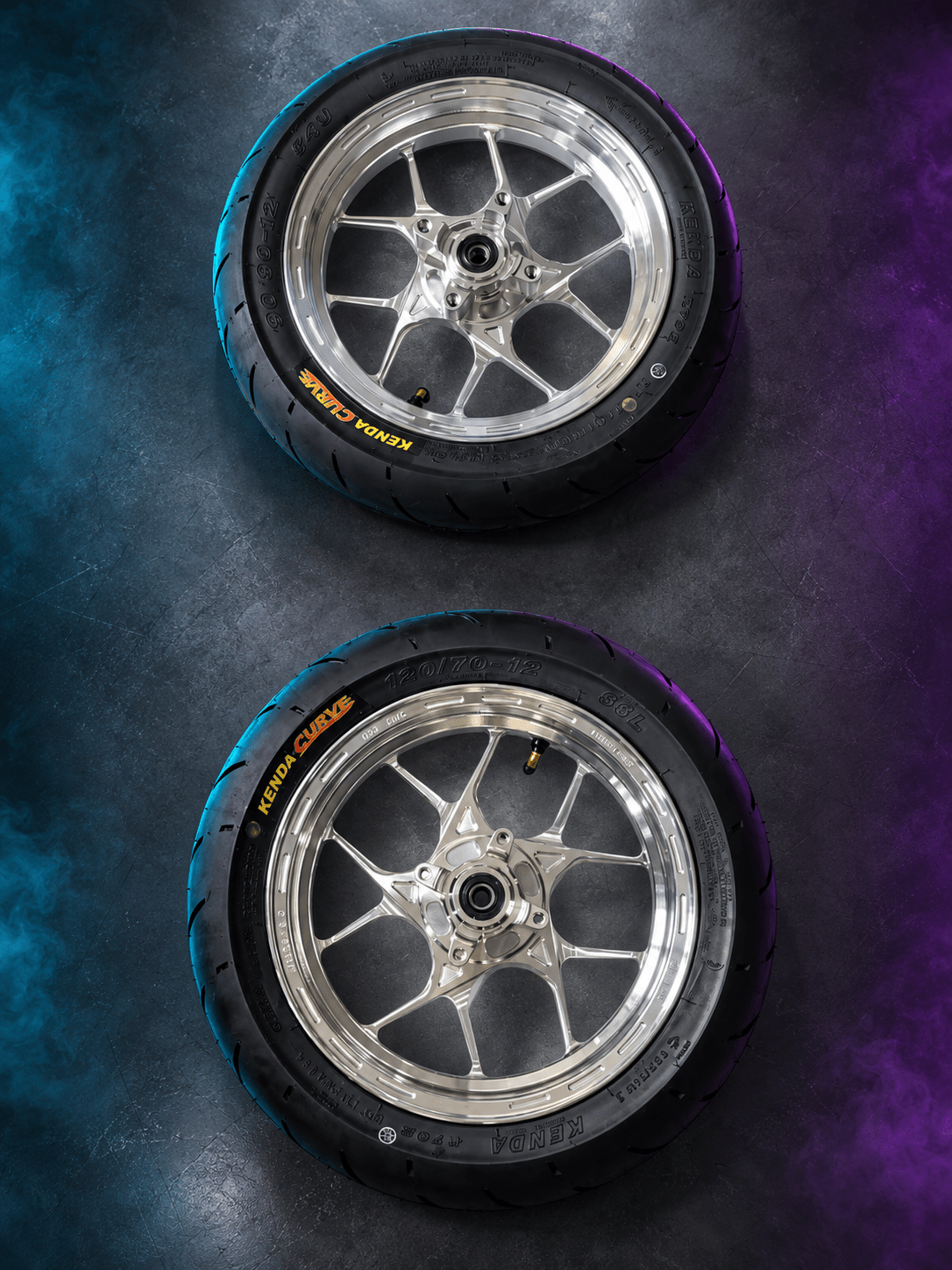 MTN 12-Inch CNC-Machined Supermoto Wheel & Tire Set | Strike, RTR, Yozma & Tuttio | MTN MOTOWORKS E-Moto Performance Parts & Accessories