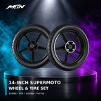 MTN 14-Inch Supermoto Wheel & Tire Set | Strike, RTR, Yozma & Tuttio | MTN MOTOWORKS E-Moto Performance Parts & Accessories
