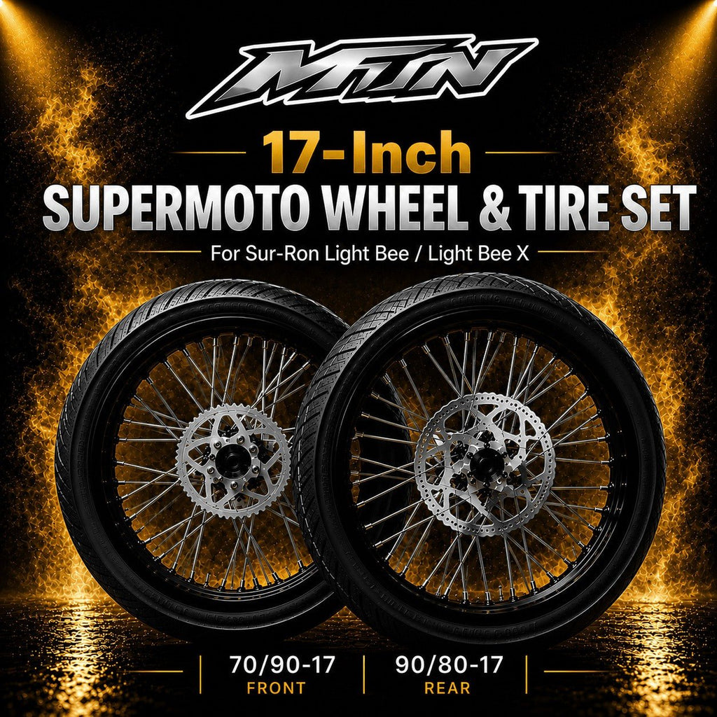 MTN 17-Inch Supermoto Wheel & Tire Set | Sur-Ron, Talaria & 79Bike | MTN MOTOWORKS E-Moto Performance Parts & Accessories