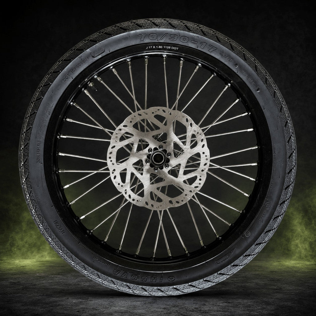 MTN 17-Inch Supermoto Wheel & Tire Set | Sur-Ron, Talaria & 79Bike | MTN MOTOWORKS E-Moto Performance Parts & Accessories